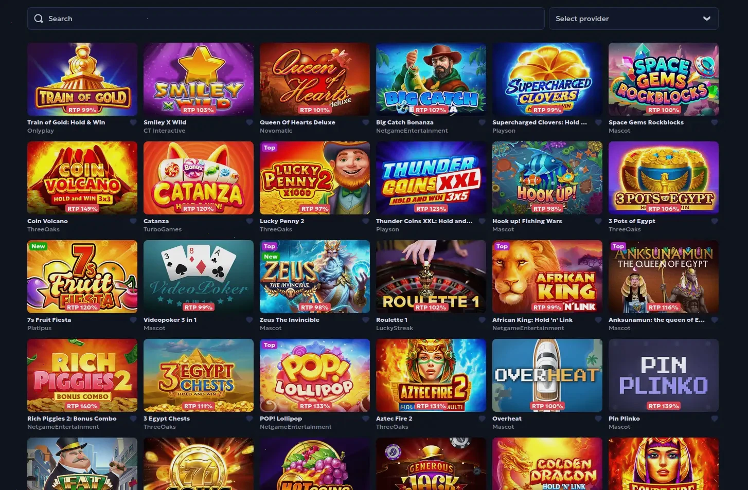 Fontan Casino Spielübersicht